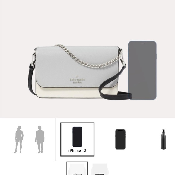 NWT Kate Spade Madison Willow Mini Flap Crossbody in Gray and Cream - Picture 6 of 14